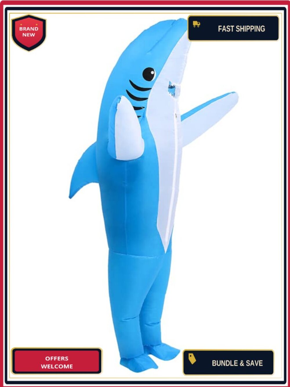 Inflatable Shark Costume Adult Unisex One Size Halloween Cosplay Party